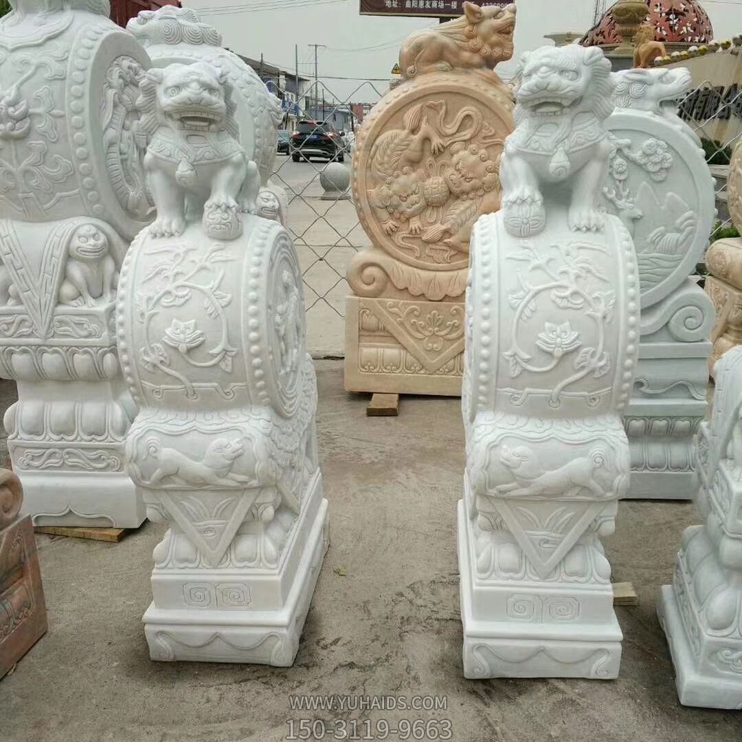 景區(qū)廣場漢白玉獅子石鼓石雕門墩抱鼓石 景區(qū)廣場漢白玉獅子石鼓石雕門墩抱鼓石
