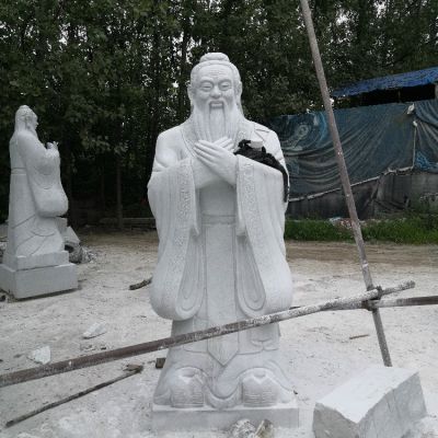 孔子石雕像，漢白玉大理石石雕孔圣人