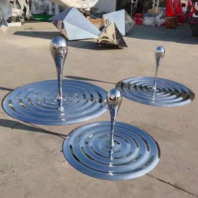 不銹鋼水滴水波紋盤(pán)，別墅會(huì)所景觀