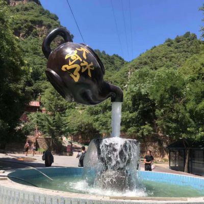 天壺雕塑 玻璃鋼仿銅園林景觀擺件戶外大型噴泉水景天壺