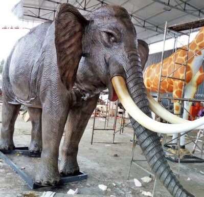 公園景區(qū)不銹鋼仿銅仿真動(dòng)物景觀大象雕塑、