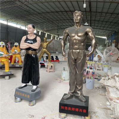 玻璃鋼人物塑像，仿銅人物和彩繪人物