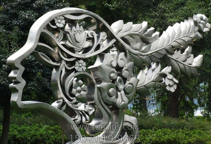 戶外不銹鋼抽象輪廓美女雕塑 戶外不銹鋼抽象輪廓美女雕塑