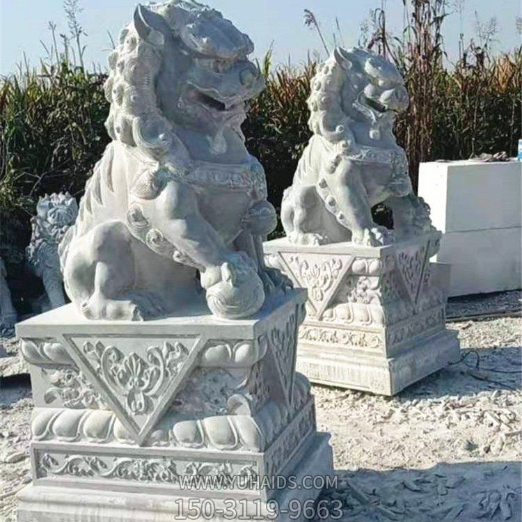工廠(chǎng)企業(yè)大理石石雕戶(hù)外園林大型獅子擺件雕塑