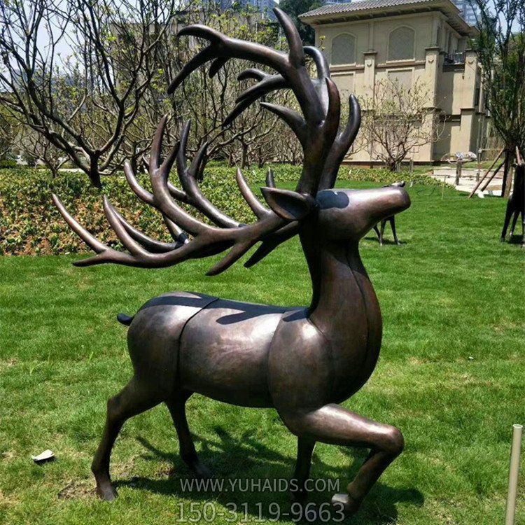 鑄銅鹿，梅花鹿銅雕
