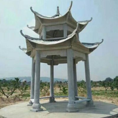 砂巖大理石   公園擺放二層仿古建休閑涼亭