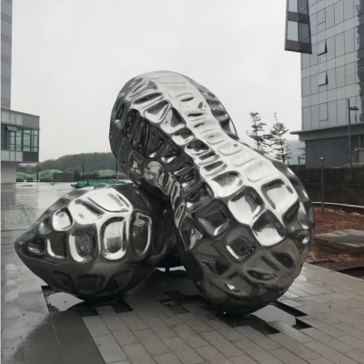 不銹鋼巨型花生，小區(qū)園林創(chuàng)意植物擺件