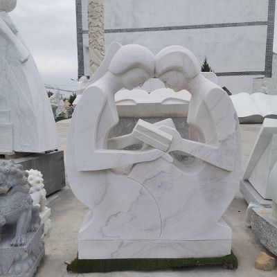 校園廣場(chǎng)大理石石雕園林開(kāi)始的抽象人物景觀