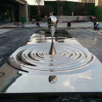 廣場(chǎng)水景不銹鋼水波紋景觀水滴雕塑