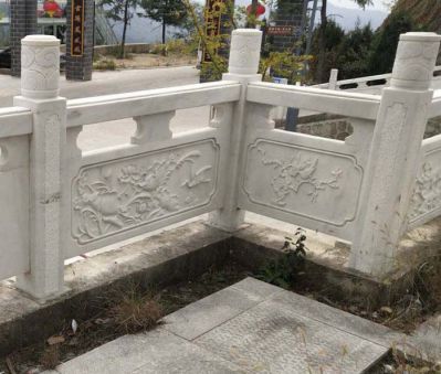 農(nóng)場(chǎng)庭院荷花雕刻大理石護(hù)欄桿