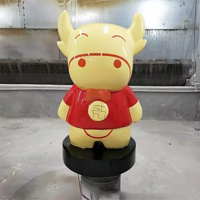 卡通小牛犢，玻璃鋼商場美陳動物擺件
