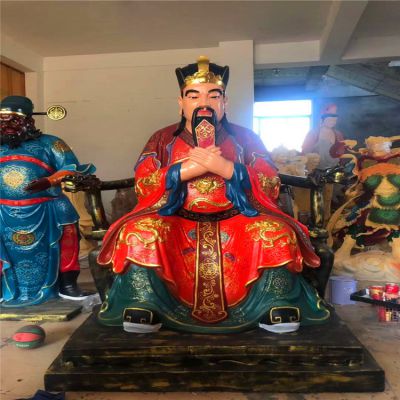 玻璃鋼彩繪寺廟供奉神佛判官雕塑