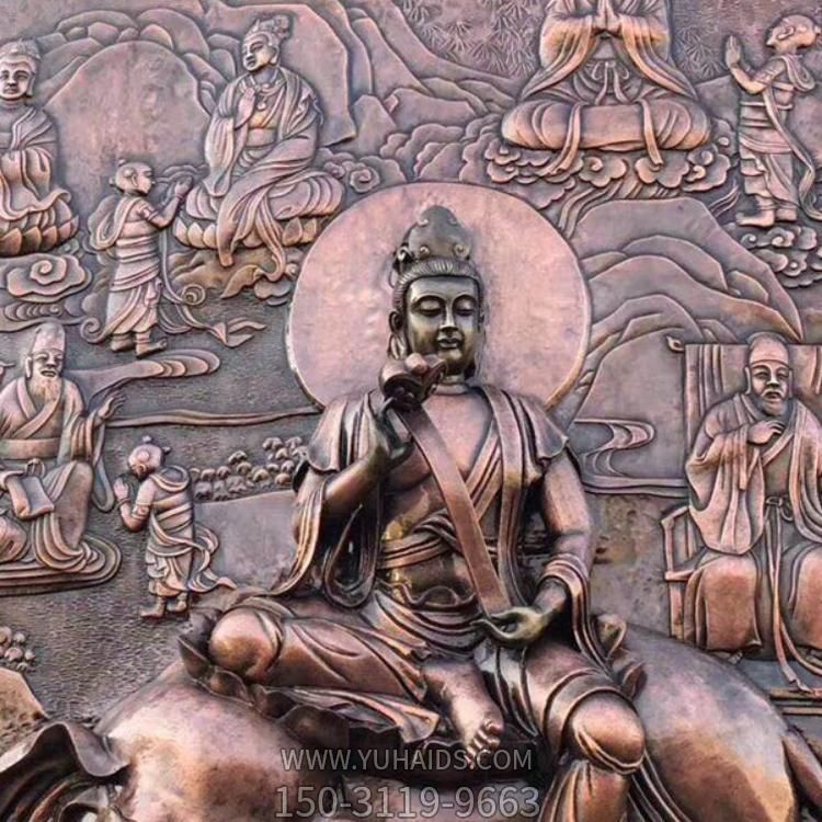 景區(qū)廣場(chǎng)擺放大型紫銅鍛銅浮雕中式壁畫(huà)