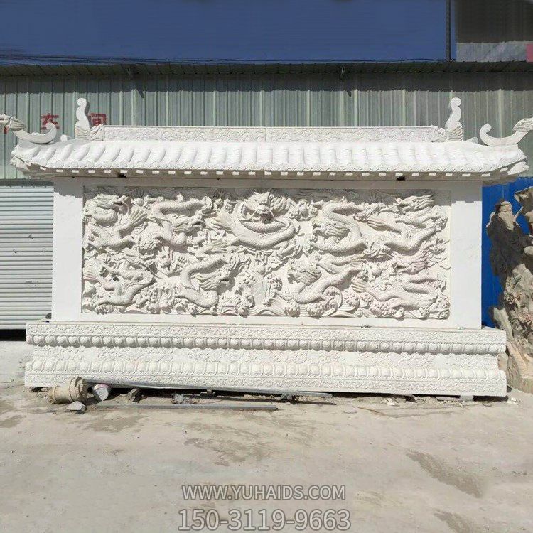 景區(qū)廣場漢白玉九龍壁石雕墻 景區(qū)廣場漢白玉九龍壁石雕墻