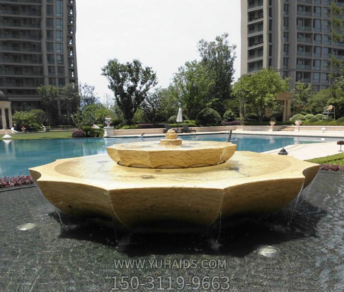 小區(qū)景觀大理石切面噴泉流水缽雕塑 小區(qū)景觀大理石切面噴泉流水缽雕塑