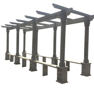 墓園戶外擺放花崗巖長(zhǎng)廊羅馬柱涼亭雕