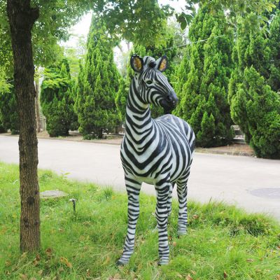 斑馬，玻璃鋼仿真動物雕塑