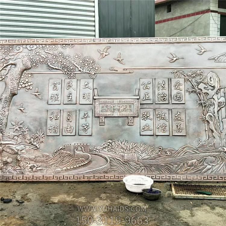  廣場(chǎng)大型浮雕畫展館 公園鍛銅雕壁畫銅雕塑