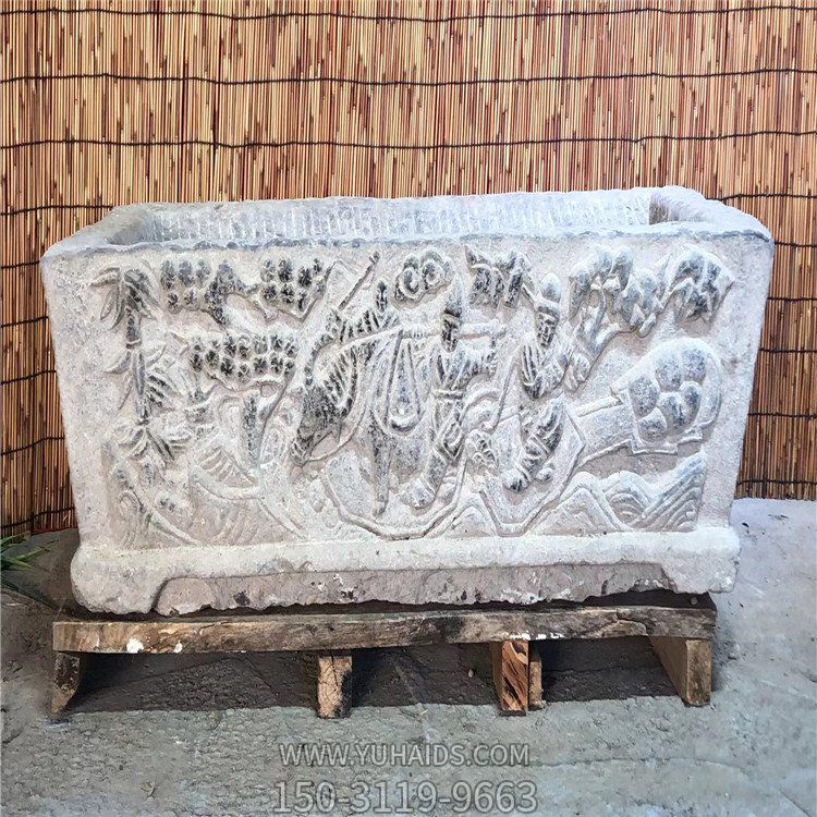 老石槽，青石仿古水槽雕塑