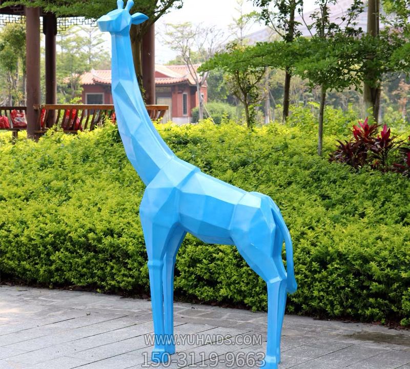 公園景觀大型裝飾品擺件玻璃鋼藍色長頸鹿雕塑 公園景觀大型裝飾品擺件玻璃鋼藍色長頸鹿雕塑