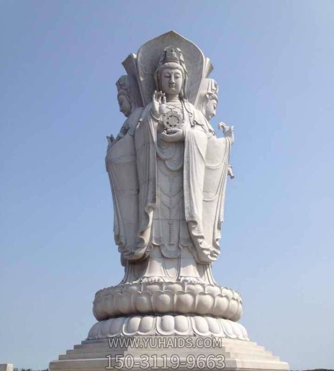 戶(hù)外景區(qū)大型四面石雕觀音立式佛像雕塑