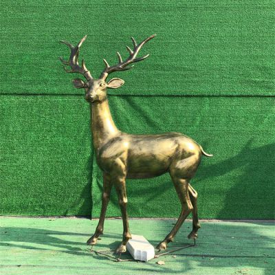 玻璃鋼仿銅鹿，梅花鹿