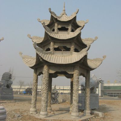 歐式大理石石雕戶(hù)外園林景觀涼亭雕塑