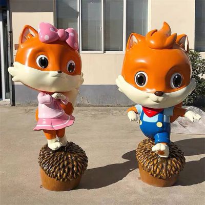 玻璃鋼卡通戶(hù)外動(dòng)物景觀松鼠擺件