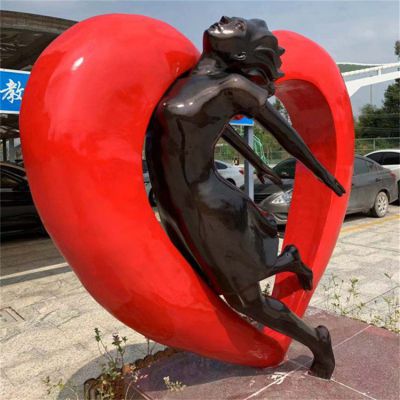 戶(hù)外公園玻璃鋼仿銅創(chuàng)意景觀(guān)人物雕塑