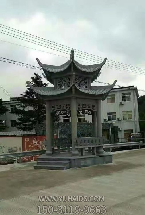 六角石涼亭 花崗巖旅游區(qū)景觀(guān)石亭子 長(zhǎng)廊花架 雕塑