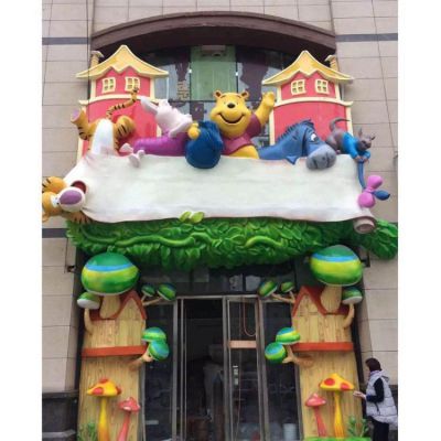 大型商場(chǎng)游樂(lè)場(chǎng)幼兒園泡沫玻璃鋼卡通樹(shù)脂門頭雕塑
