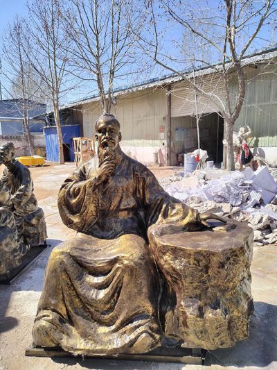 玻璃鋼仿銅老中醫(yī)中醫(yī)藥人物雕塑