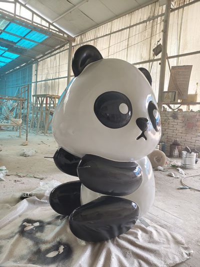 泡沫熊貓玻璃鋼雕塑