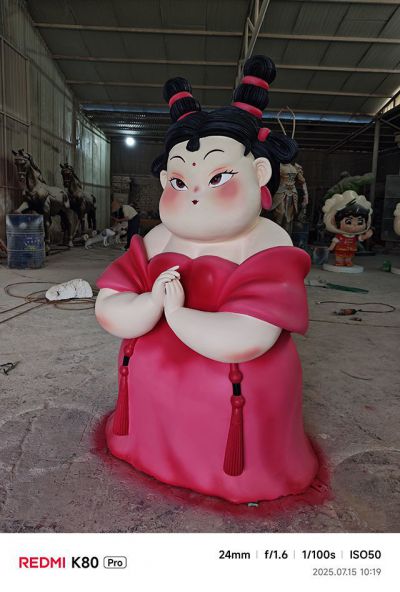 石磯娘娘玻璃鋼胖美女雕塑