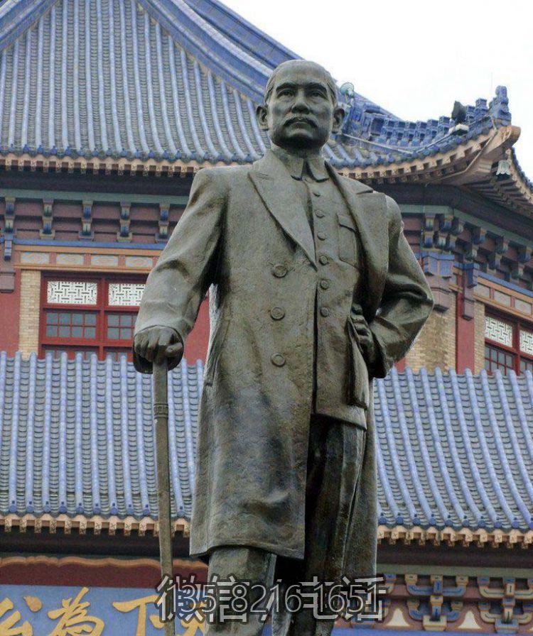 景點(diǎn)玻璃鋼仿銅近現(xiàn)代偉人孫中山雕塑