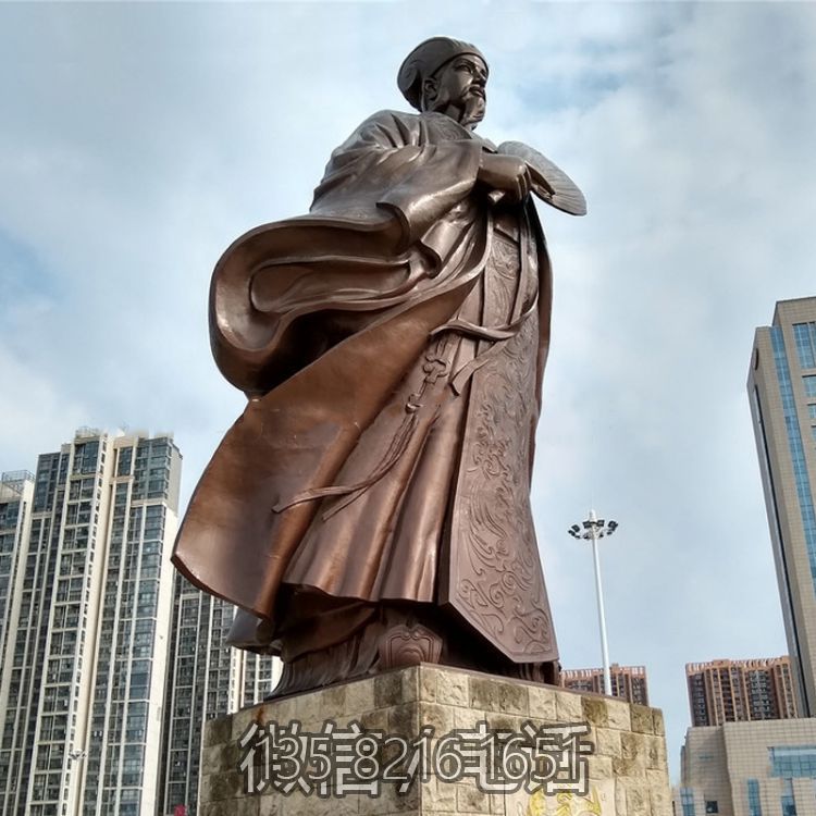 城市廣場大型人物銅像，古代歷史名人諸葛孔明諸葛亮雕塑