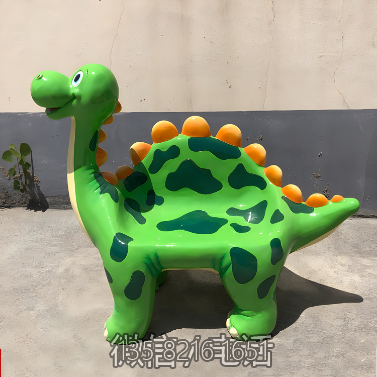 玻璃鋼卡通動物恐龍座椅裝飾擺件