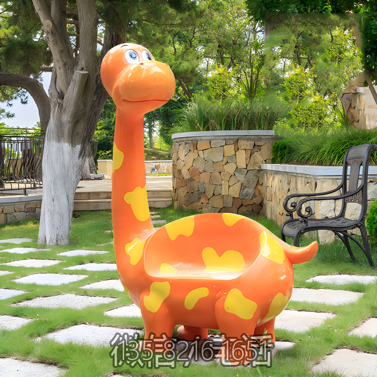 玻璃鋼樹脂景觀游樂場卡通動物恐龍座椅雕塑
