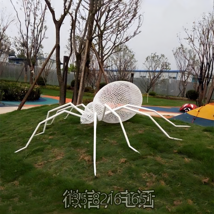 景觀戶外擺件不銹鋼金屬鐵藝鏤空大型蜘蛛雕塑