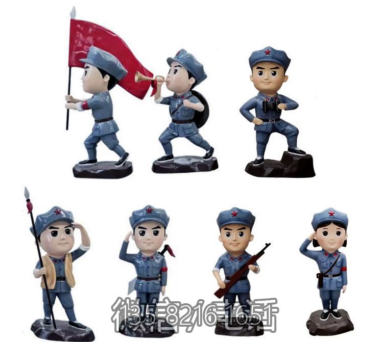 玻璃鋼卡通造型八路軍戰(zhàn)士雕塑