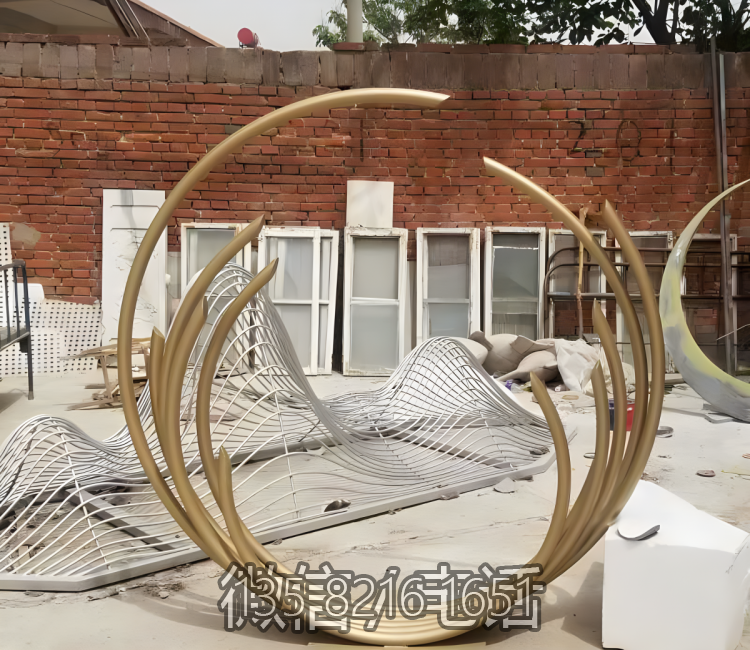 圓環(huán)雕塑-景區(qū)創(chuàng)意不銹鋼抽象戶外園林景觀擺件圓環(huán)雕塑