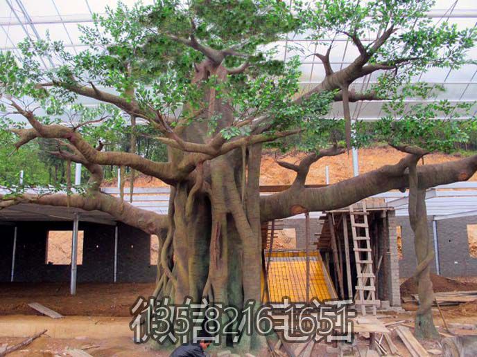 玻璃鋼、泡沫、水泥，仿真大樹(shù)雕塑