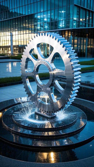 不銹鋼大型齒輪景觀雕塑