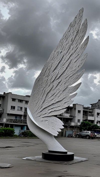 不銹鋼仿真翅膀景觀雕塑