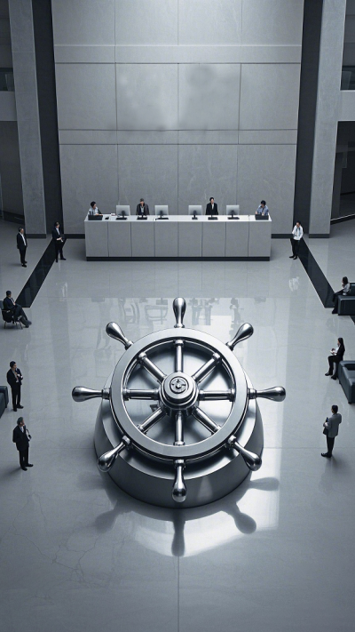 商務(wù)樓大廳船舵裝飾雕塑