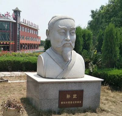 定制古代名人景觀半身像擺件大理石春秋時(shí)期著名軍事家孫武雕塑