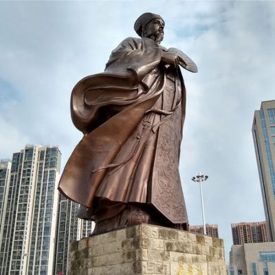 城市廣場大型人物銅像，古代歷史名人諸葛孔明諸葛亮雕塑