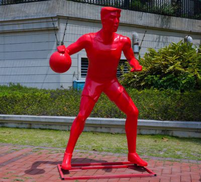 小區(qū)景觀別墅玻璃鋼抽象打籃球的體育人物雕塑