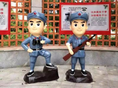 玻璃鋼八路軍戰(zhàn)士雕塑擺件