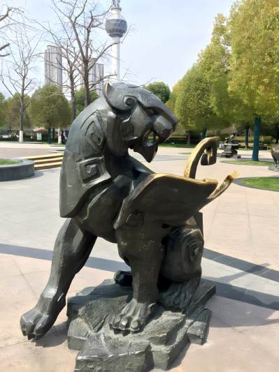 寅虎鑄銅十二生肖動(dòng)物銅雕